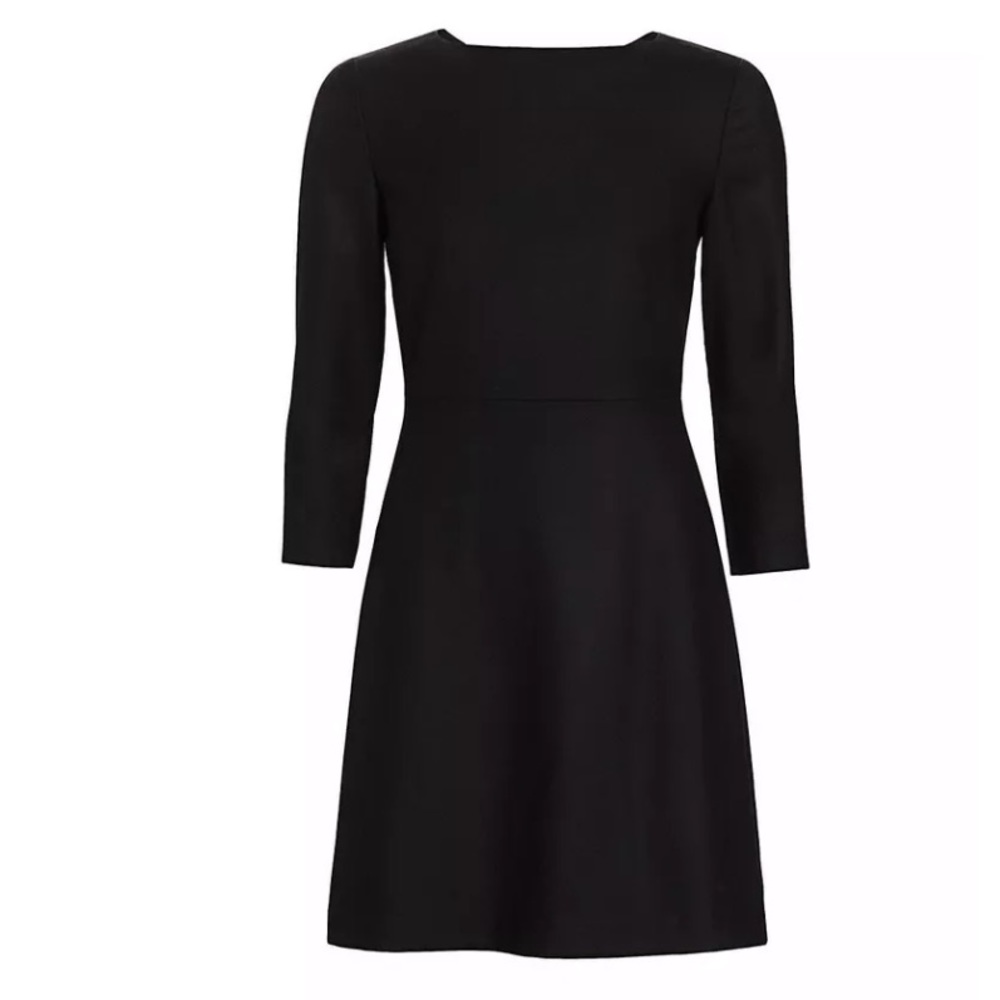 New Theory Kamillina Stretch Virgin Wool Dress Size 8 (Black)